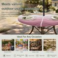 thumbnail image 6 of Round Outdoor Tablecloth with Umbrella Hole and Zipper, Pink Ombre Stripe Tablecloth with Elastic Waterproof, Abstract Summer Beach Coastal Patio Table Covers for 36" - 44" Picnic Pool Tables, 6 of 9