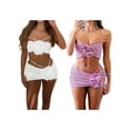 thumbnail image 3 of Yunliwuli Women Bikini Set, Flower Halterneck Bra Briefs with Tie-up Skirt Bathing Suit 3-piece Swimsuit, 3 of 9