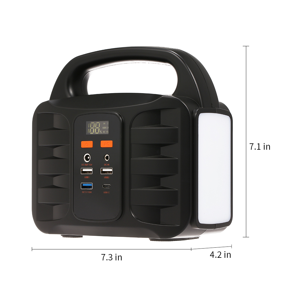 Portable Generator Power Supply Station 155Wh Emergency Backup Lithium Battery, Quiet Gas-free Power Inverter, Charged by Solar Panel/Wall Outlet/Car With USB, 110V-220V AC Output, DC Output