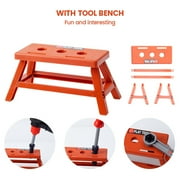 ALLJOY 55pcs Kids Tool Set,Pretend Play Construction Toys with Tool Box & Electronic Toy Drill Christmas Birthday Gift for Toddlers Boys Girls