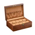 thumbnail image 4 of Caja de madera para relojes, estuche de viaje, caja de almacenamiento para colección de relojes, soporte antipolvo. 10 almohadillas, 4 of 9