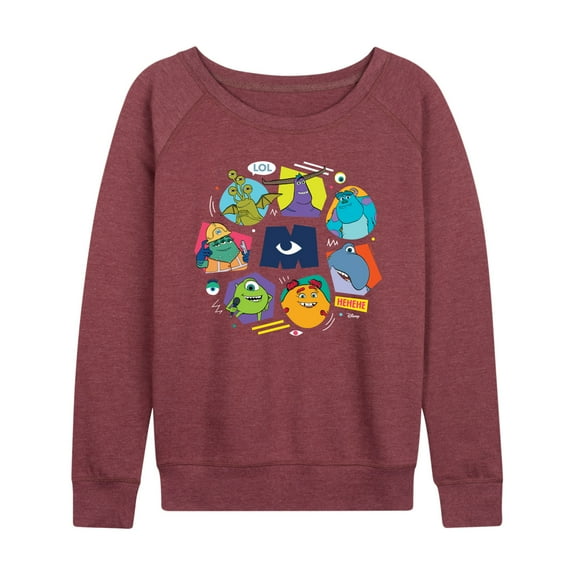 Monsters Inc. - Monster Character Circle - Women's Lightweight French Terry Long Sleeve Shirt