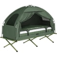 thumbnail image 1 of Outsunny Lit de Camp de Randonnée pour Tente, Ensemble Portable avec Sac de Couchage et Matelas, 1 of 10