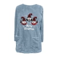 thumbnail image 5 of Jsaierl Women's Christmas Fleece Shirts Plus Size Christmas Graphic Tees Classic Crewneck T-shirt Short Sleeve Tunic Blouse Tops Christmas Gifts, 5 of 5