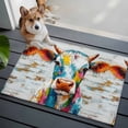 thumbnail image 5 of Rustic Colorful Cow Bathroom Rug Washable 2x3 Entryway Rug Non Slip Modern Oil Abstract Painting Animals Front Door Mat Low Pile Indoor Doormat Throw Floor Carpet for Kitchen Bedroom Entrance, 5 of 8
