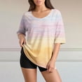 thumbnail image 5 of 3/4 Sleeve Tops For Women Boho T Shirts For Women Fitted Tops For Women Cute Tshirts Shirts Half Sleeve V Neck Tops For Women Womens Casual Tops Work Tops Womens Graphic T Shirts, 5 of 7