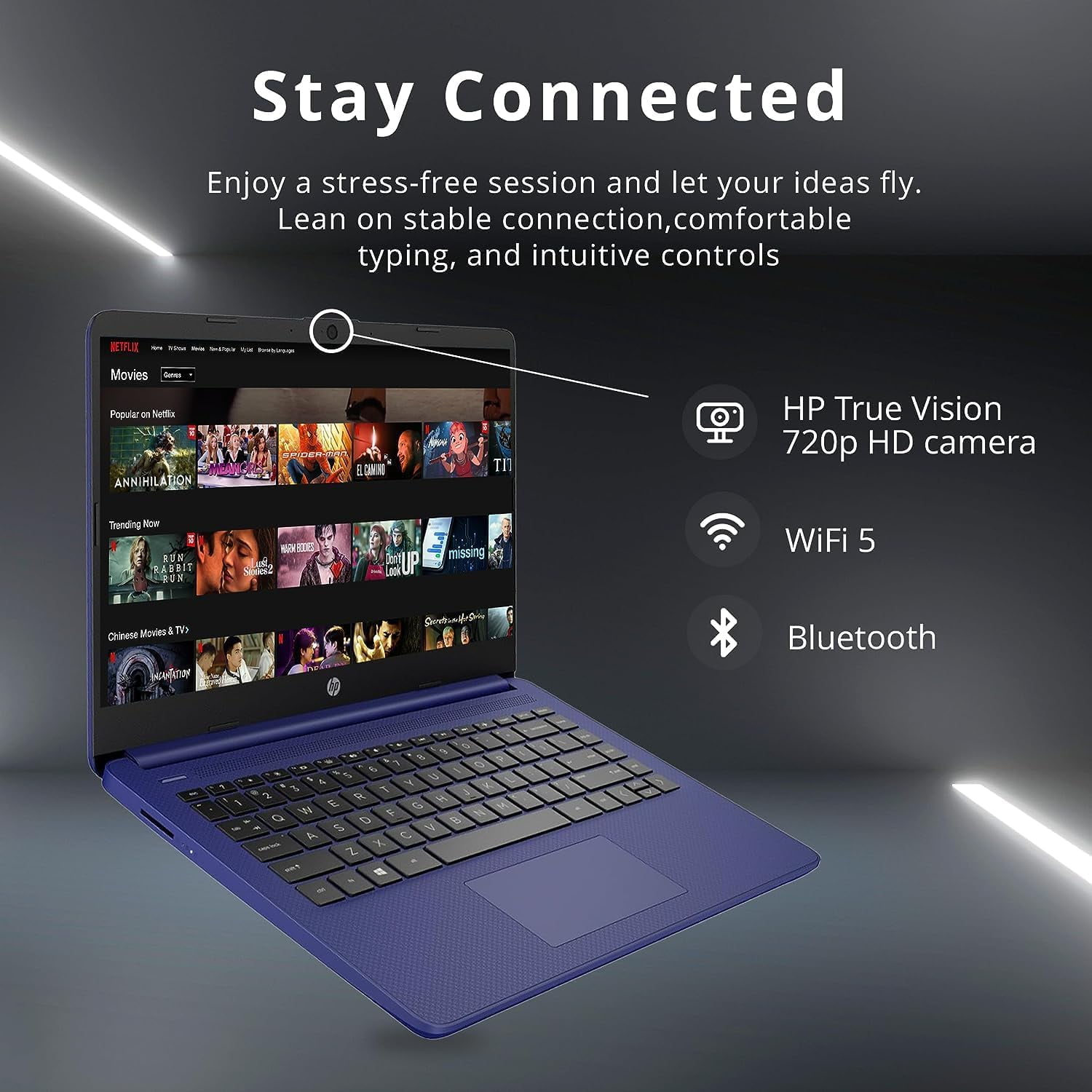 HP Premium 14" Stream HD Laptop, Intel Celeron N4120 Processor, 4GB RAM, 64GB eMMC, Webcam, Intel UHD Graphics, 1 Year Office, Bluetooth, WiFi, HDMI, Windows 11 S, 32GB Hotface USB Card