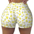 thumbnail image 2 of Honeii Yellow Lemon Leaves Print Women's Workout Shorts, Gym Shorts for Active Wear, Sports Shorts,Women's Running Shorts,Quick Dry Athletic Shorts-X-Large, 2 of 8