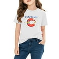 thumbnail image 2 of Girls Cotton Graphic T-Shirt | C is for Crayon Alphabet Educational Top | Soft Kids Shirt for Girls | Sizes 4-10 White,Size 4 T, 2 of 9