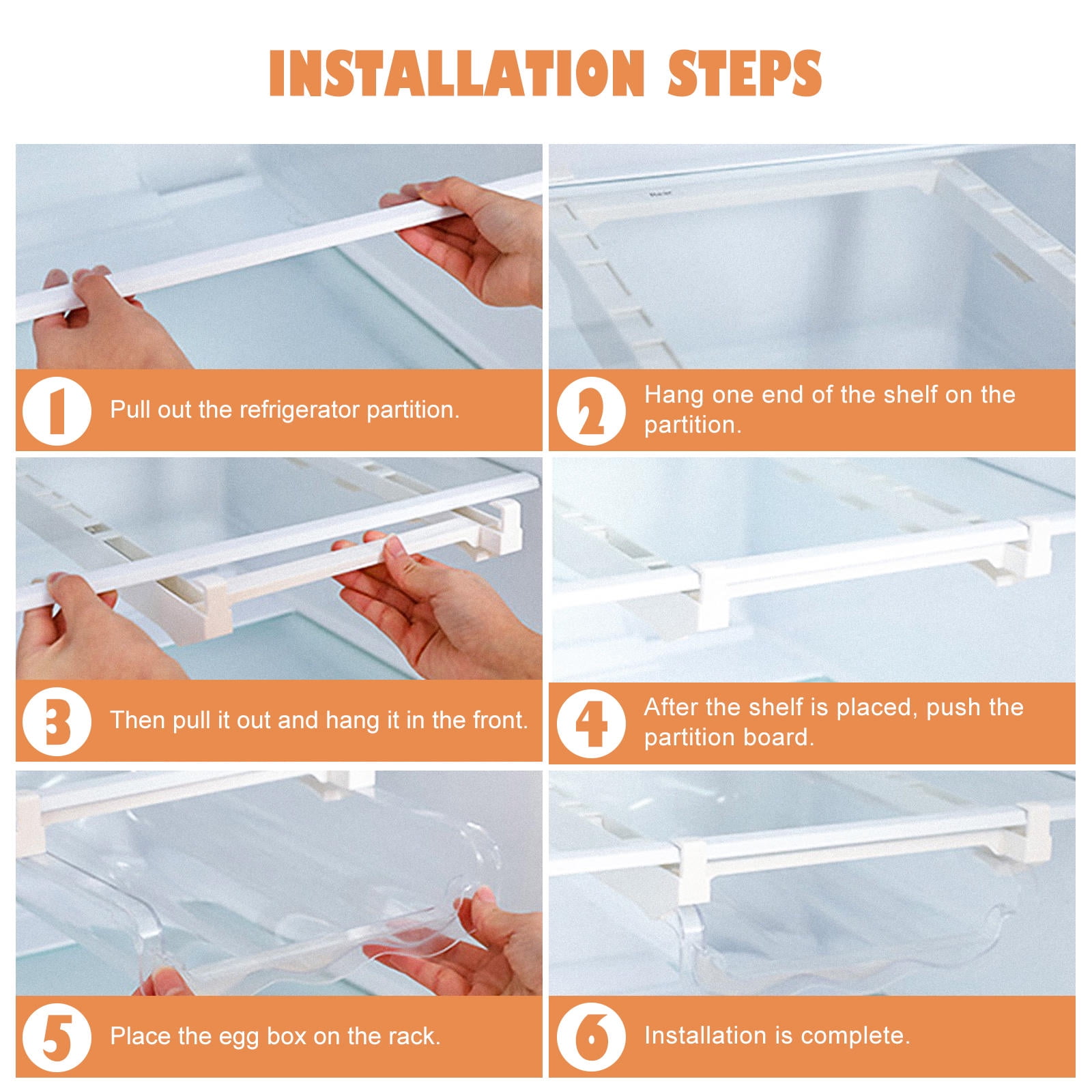 OUNONA  Transparent Crisper Refrigerator Egg Container Tray
