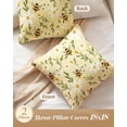 thumbnail image 4 of Wrongduck Corduroy Throw Pillow Covers 18x18 - Set of 2 Decorative Spring Pillow Covers with Zipper Farmhouse Decor Cottage Throw Pillowcases for Couch Sofa Living Room Home Bedroom, PK Floral, 4 of 9