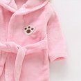thumbnail image 4 of Gibobby Boys Girls Coral Fleece Bathrobe,Soft Plush Hooded Robe with Adjustable Belt,Cartoon Print,for Toddlers 18 Month -14 Years,Warm Loungewear Shower Robe Kids Pajamas,Pink,Size 11-12T, 4 of 6