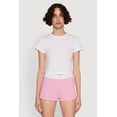 thumbnail image 2 of Womens Trendy Ribbed Knit Sleep Shorts, 2 of 4