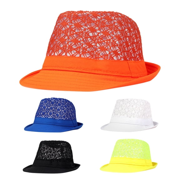 Hot Sales Under $5 Orange Cowboy Cowgirl Hats for Women Men GIJNRIUIUA Summer Men Women Breathable Cuban Sun Hat Hollow Packable Caps Beach Hats