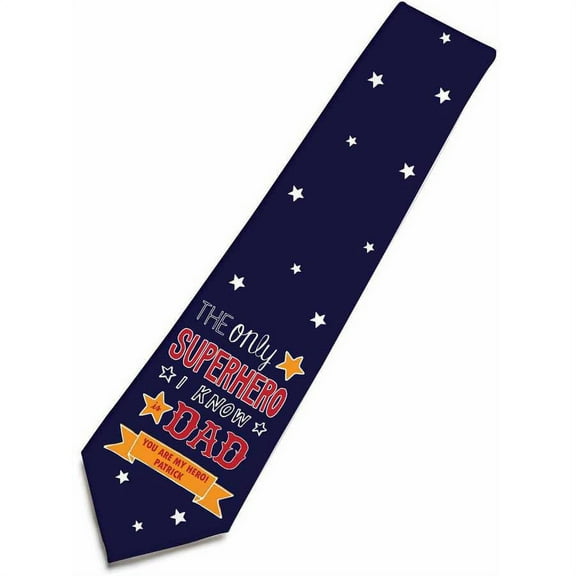 Personalized Superhero Dad Tie