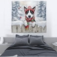 thumbnail image 3 of Playful Rat Terrier Welcomes Winter Snowy Day with Cardinal Bird Tapestry Ratty Dog Lover Wall Hanging Backdrop Home Decor - 2017, 3 of 5