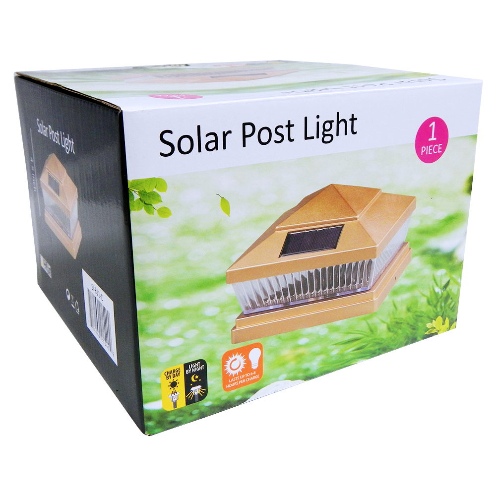 iGlow 1 Pack Copper / White Outdoor Garden 6 x 6 Solar SMD LED Post Deck Cap Square Fence Light Landscape PVC Vinyl Wood - image 5 of 5