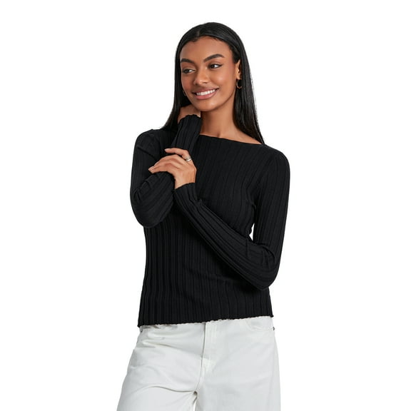 Women Knit Tops, Long Sleeve T-shirt Crew Neck Solid Slim Fit Fall Tops Streetwear