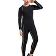 thumbnail image 1 of Qarigey Capa de invierno camisa de manga larga ropa interior térmica niño niña conjunto cálido ropa de hombre para niños Fitness Long Johns Running conjuntos de ropa Negro Gris/Grueso veintiséis Qarigey AP013686-05, 1 of 6