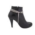 thumbnail image 6 of Women Silver Metal Chain Double Strand Boot Bracelet Anklet Shoe, 6 of 10
