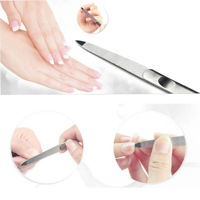 WIFKLSIIPG 1X Metal Double Sided Nail Files Strong Edge for Manicure Pedicure Grooming