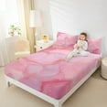 thumbnail image 4 of Manfei Aesthetic Marble 4pcs Bed Sheets for Girls, Pink Marbling King Sheets, Watercolor Artwork Sheet Set, Lightweight Room Decor, 4 of 7