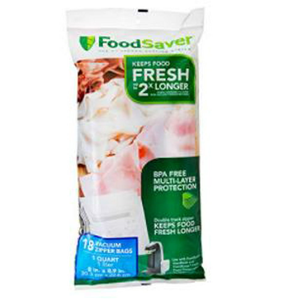 FoodSaver FreshSaver 1Quart Vacuum Zipper Bags (18 Count) Walmart