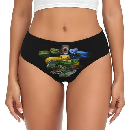 Womens Underwear - Colorful Viper Snake No Show Seamless Underwear for Women  Kawaii Soft Stretch Women s Panties  Hipster Ladies Panties Bikini Underwear Briefs