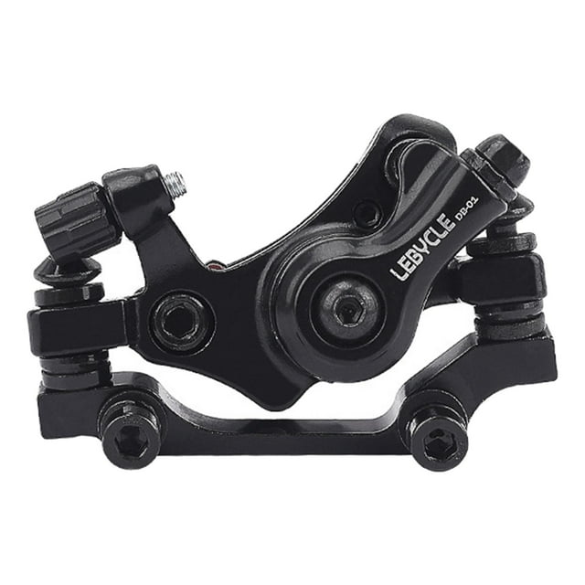 Deluxe Solid Bike Disc Brake Caliper Mountain Line Pulling for 140/160/180mm Rotor Repair Black - Front