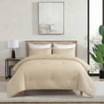 thumbnail image 4 of Waffle Textured Comforter 3-Piece Bedding Set - Taupe Full/Queen Size -All Season Down Alternative, 4 of 6