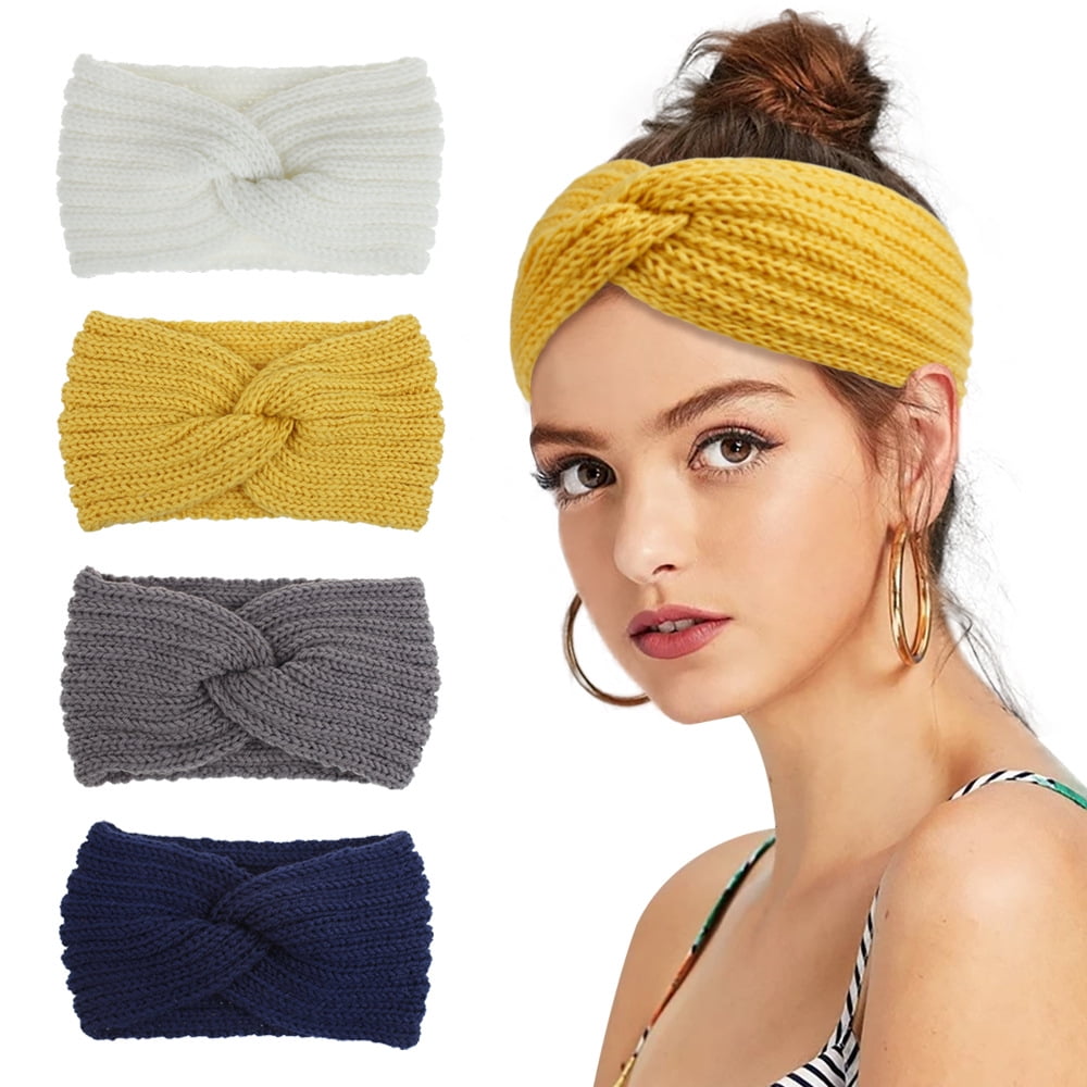 Women Knitted Knot Headband Head Wrap Hair Band Winter Crochet Turban Thermal 