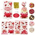 thumbnail image 2 of Wrapables Valentines Cellophane Treat Bags With Twist Ties for Candy, Cookies, Treats, Gifts and Party Favors (100pcs), Happy Valentines, 2 of 6