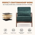 thumbnail image 6 of CQSXDA Single Upholstered Accent Chair  with Curved Wood Armrests  and Lumbar Cushion  for Living Room or Bedroom, Dark Green, 6 of 15