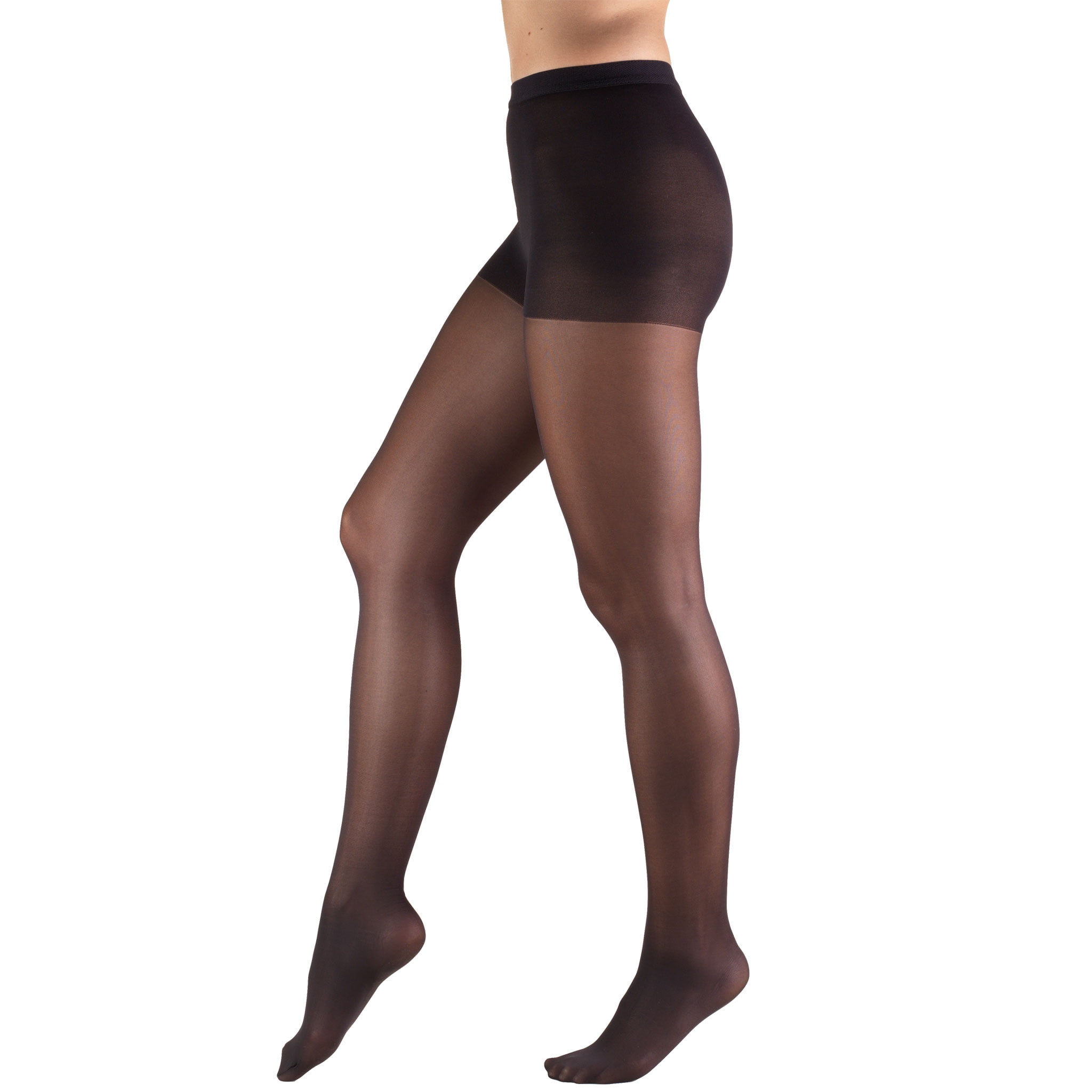 Truform Sheer Pantyhose: 8-15 mmHg, Black, Tall