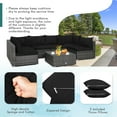 thumbnail image 6 of Costway 7PCS Patio Rattan Furniture Set Sectional Sofa Cushioned Garden Black, 6 of 9