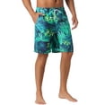 thumbnail image 5 of INSPIRE CHIC Men's Tropical Floral Print Elastic Waist Drawstring Hawaiian Summer Beach Swim Shorts 36 Dark Green, 5 of 5