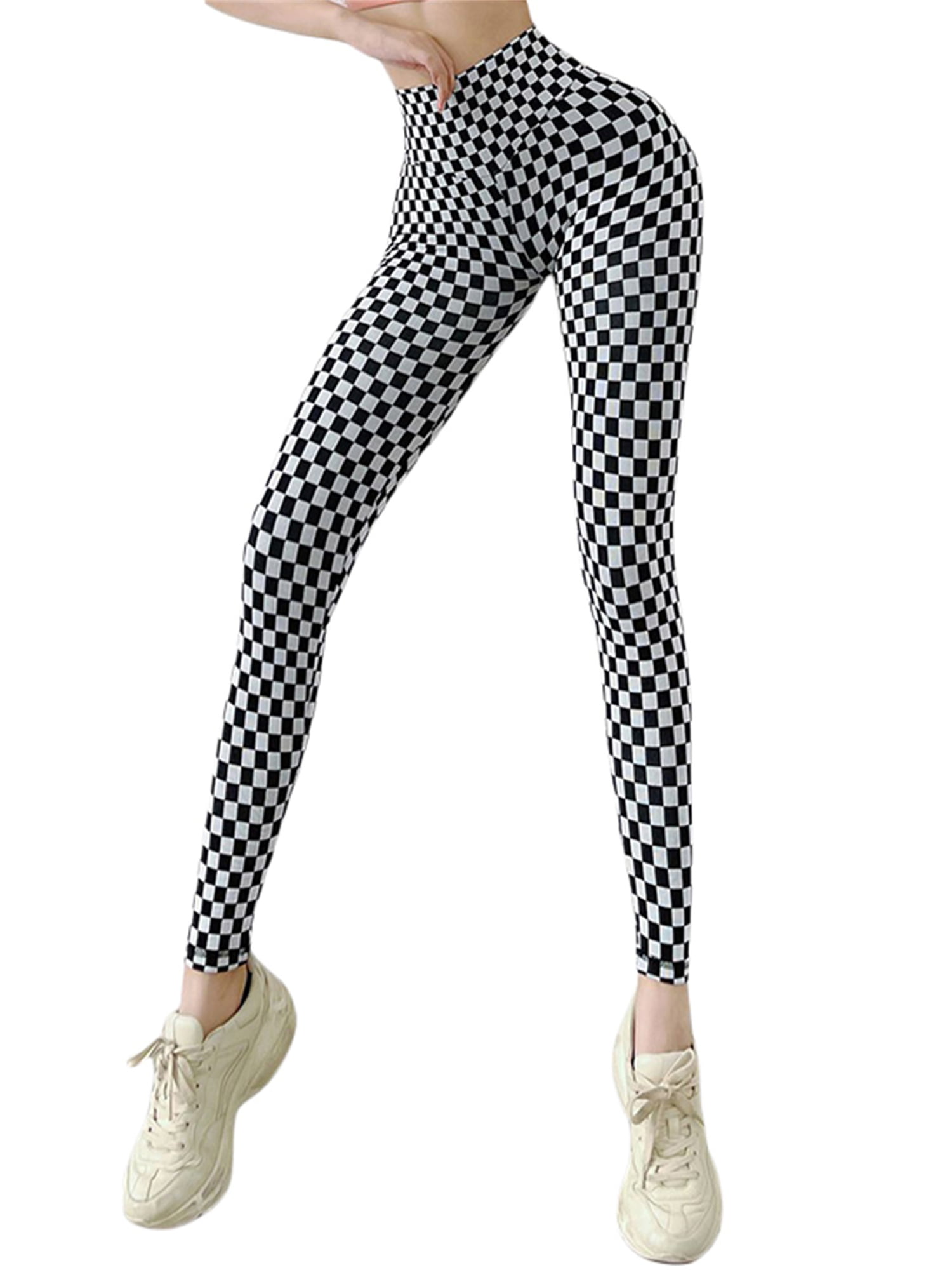 Chess Board Trousers Black & White Excellent Quality Elasticated Waist Unisex 