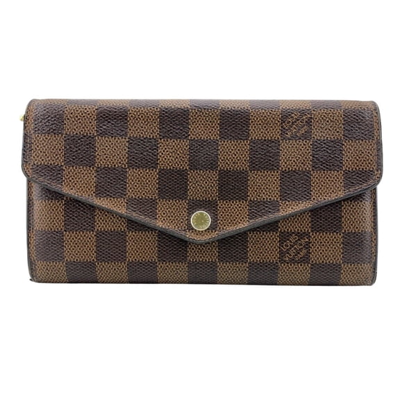 Pre-Owned LOUIS VUITTON Louis Vuitton N60144 Portefeuille Sarah Damier Long Wallet Brown Women's