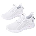 thumbnail image 3 of Women's Fashion Solid Color Mesh Lace Up Sneakers Lightweight Breathable Comfortable Running Shoes Non Soft Sole Athletic Footwear For Casual Walking And Sports OTHER 43, 3 of 5