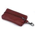 thumbnail image 1 of Llavero de cuero genuino NQ con cremallera rojo granate, 1 of 5