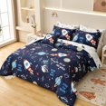 thumbnail image 1 of 8 Piece Kid Comforter Set Twin Size Bed in a Bag, Space Rocket Bedding Set for, 1 of 8