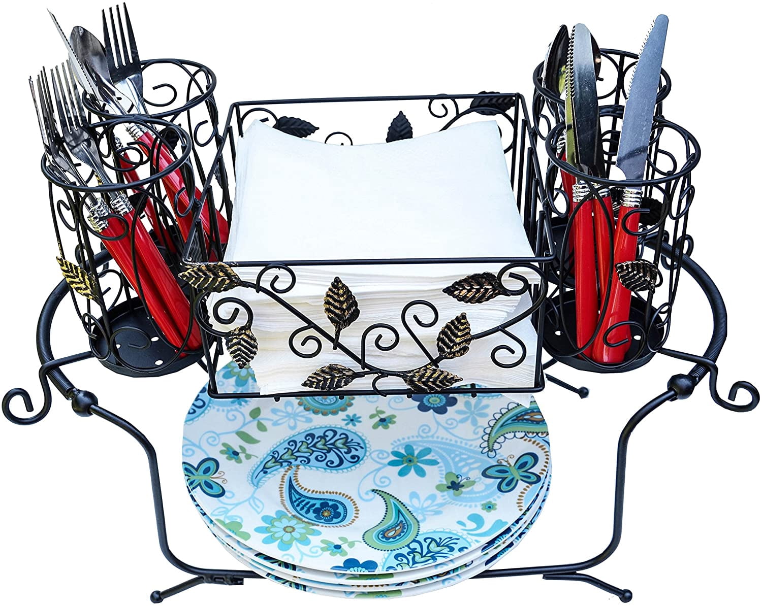 Maypes Utensil Caddy Silverware Caddy or Napkin, Cutlery and Plate Holder
