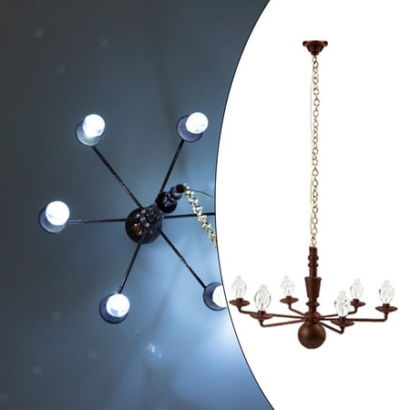 

1:87 HO Scale Ceiling Lamp 6 Light Chandeliers 3 V For Model Kits Accessories