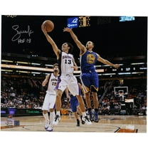 Steve Nash Phoenix Suns Autographed 16" x 20" Layup vs. Golden State Warriors Photograph with "HOF 18" Inscription - Fanatics Authentic Certified