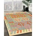 thumbnail image 3 of Ahgly Company Machine Washable Indoor Square Contemporary Sunrise Orange Area Rugs, 3' Square, 3 of 7