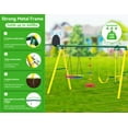 thumbnail image 3 of Metal Swing Sets for Backyard,Heavy-Duty Outdoor Kids Playsets for Playground,Outside Toys with Saucer Swing, Glider, Rope Swing, and Basketball Hoop for Aged 3-12, 3 of 9
