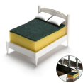thumbnail image 1 of Creative Kitchen Sponge Holder Bed Shape Scouring Pad Sponge Storage Drainage Rack, 1 of 4