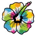 thumbnail image 1 of Hibiscus Decal Paint Splash Sticker Vinyl Rear Window Car Truck Laptop Flower Wall Water and Fade Resistant 4 Inches, 1 of 4