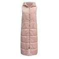 thumbnail image 7 of ZMHEGW Coats For Women Winter Sleeveless Vest Long Hoodie Warm Down With Pockets Quilted Outdoor Zip Up Long Vest Fall Jackets, 7 of 7