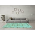 thumbnail image 3 of Ahgly Company Indoor Square Abstract Light Blue Modern Area Rugs, 3' Square, 3 of 4